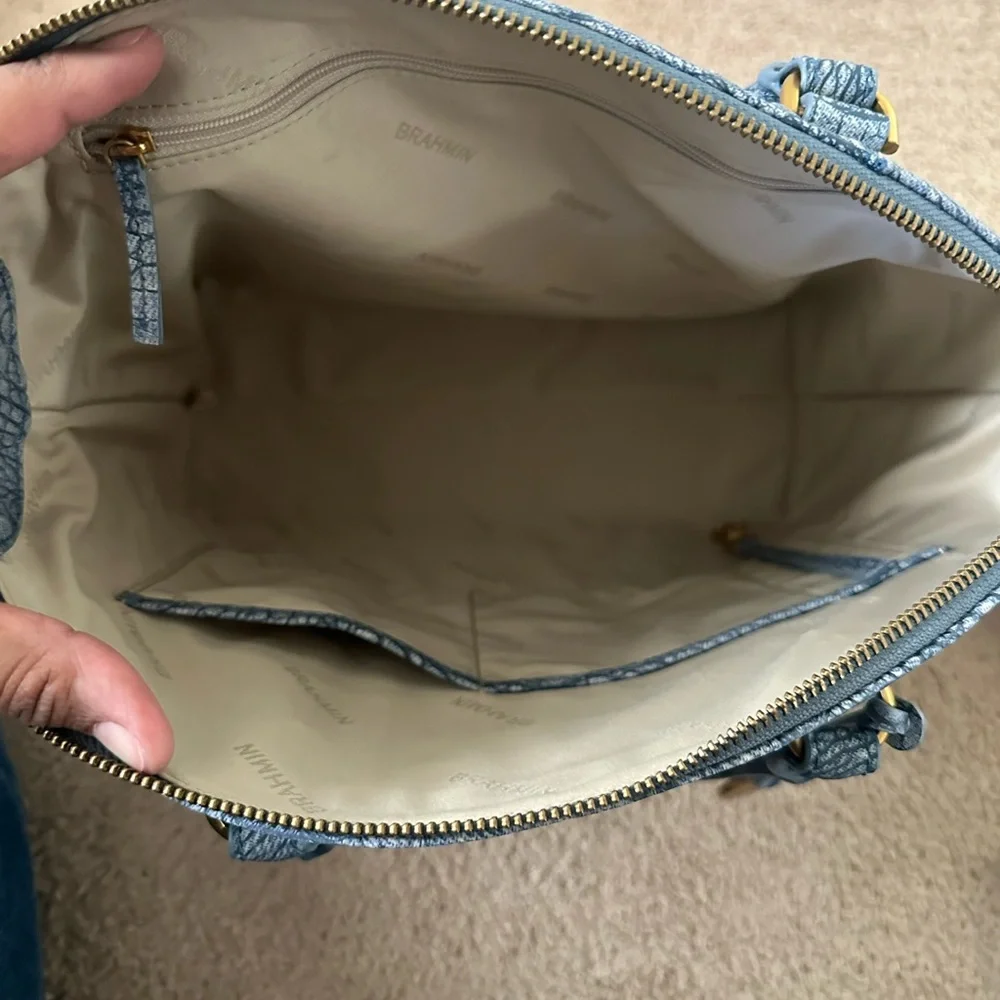 Brahmin Large Duxbury Satchel Light Denim Tetra - Picture 11 of 12